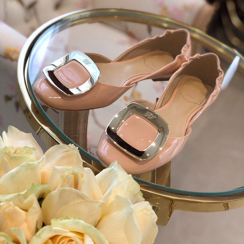 2019夏新款方扣金屬扣芭蕾舞平底單鞋女淺口百搭仙女風鞋子女潮在類目 女鞋, 低幫鞋中 - 來自Buy2taobao.com提供專業的淘寶代購服務