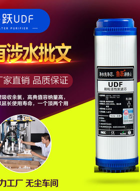 鲁跃10寸碳颗粒活性炭滤芯家用净水器UDF2级前置纯水机净水机通用