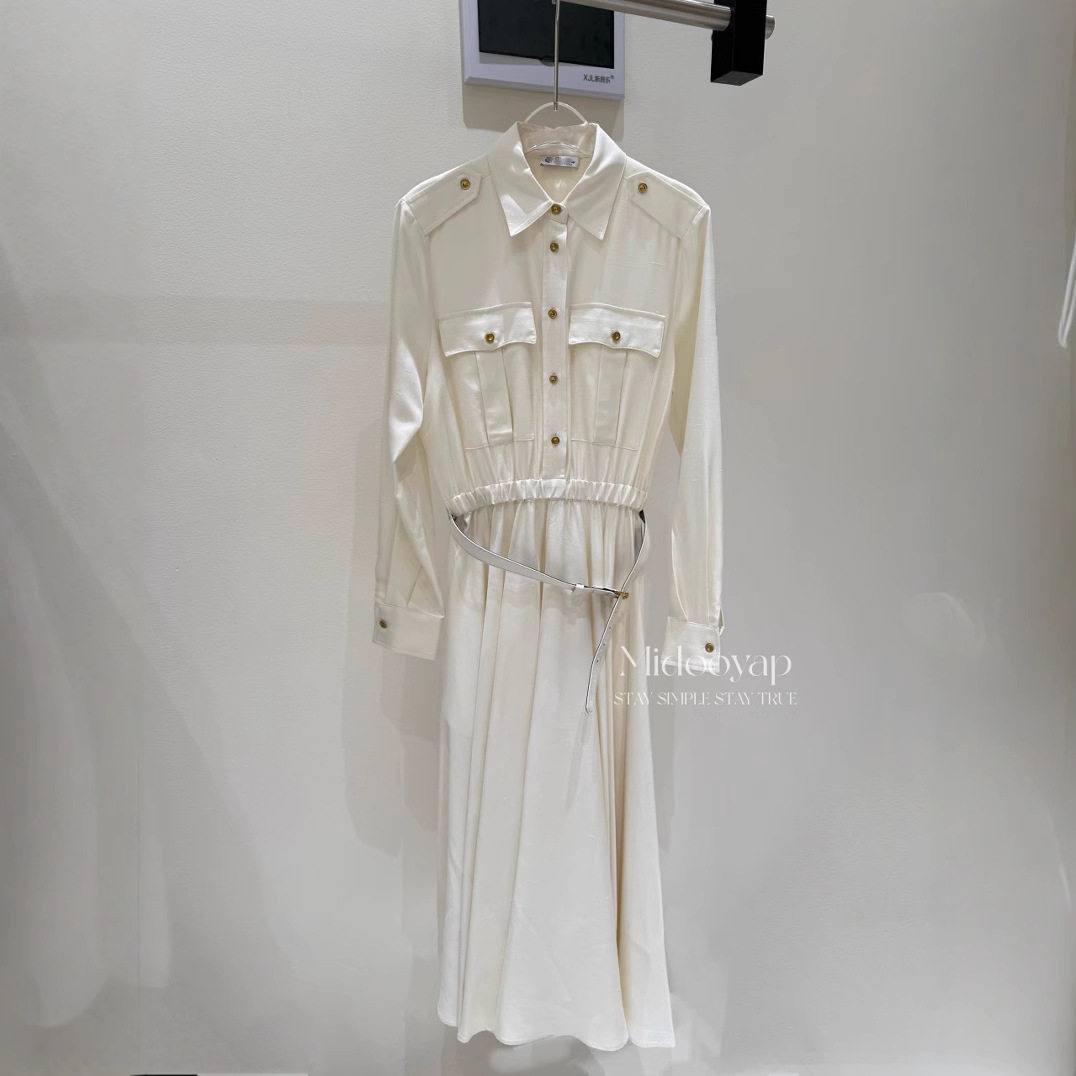 乔二 L百搭双宫显时尚气质轻薄韩版P长袖宽松连衣裙