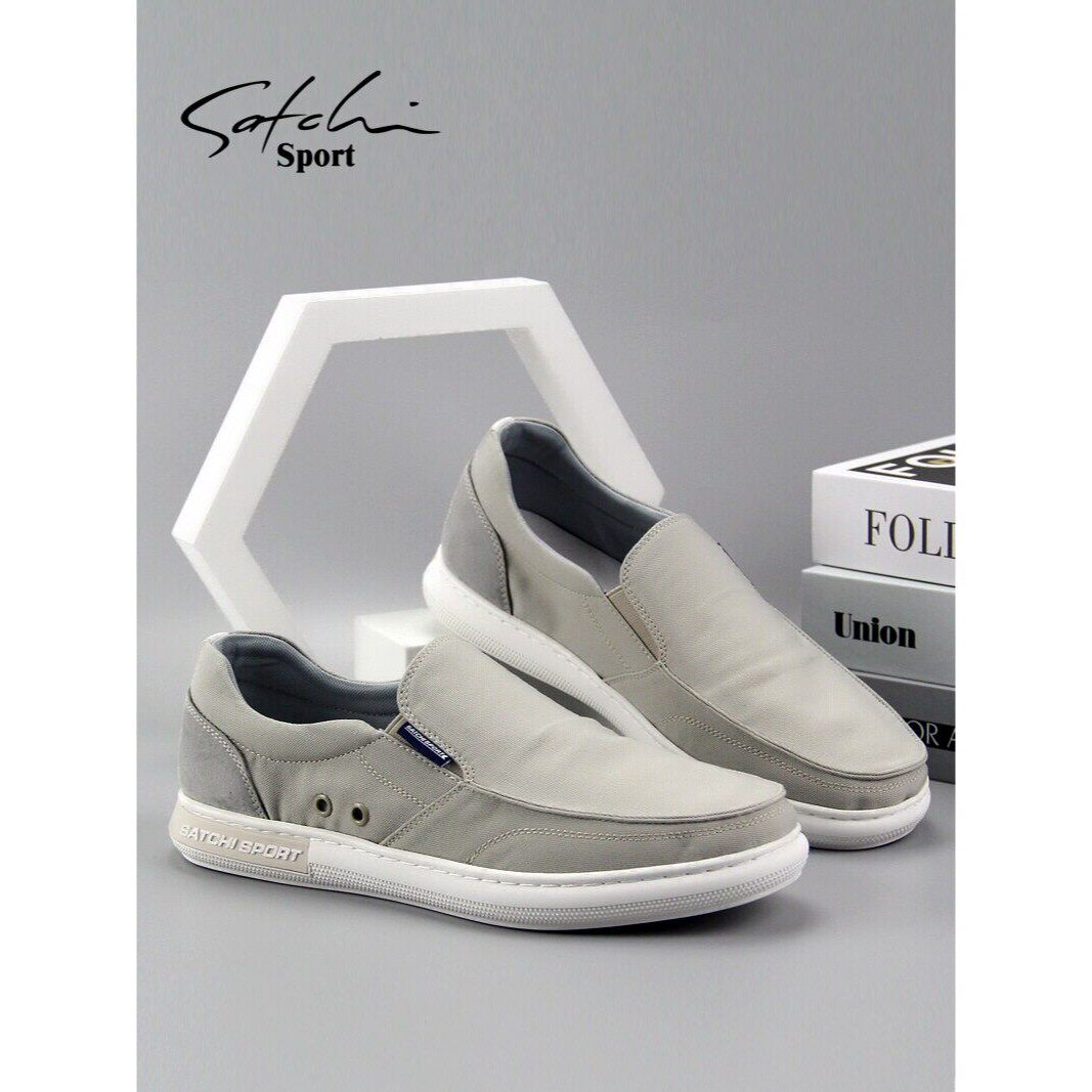 沙驰运动布鞋板鞋帆布鞋套脚男鞋透气软底一脚蹬男式透气休闲鞋