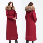 超长120cm升级脚踝款 款 獭兔毛派克服大毛领可拆卸真皮草过膝大衣