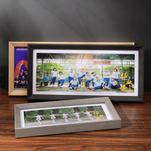 毕业照实木相框大合影装 裱摆台简约长条形集体照洗照片加像框定制