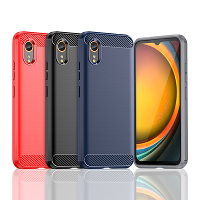 适用Samsung三星Galaxy XCover7手机壳简约拉丝碳纤维纹防滑防指纹全包边防摔保护套软壳