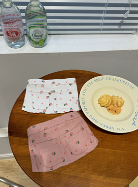 现货2024秋冬新款可爱草莓印花棉质宠物小半裙