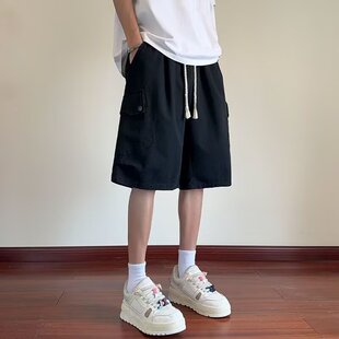 九伦夏季工装短裤男外穿美式潮牌大码宽松男士休闲五分裤子