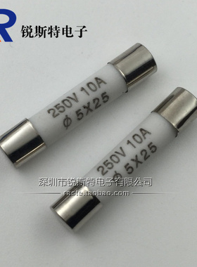 ro55熔断器保险丝管 5x25mm 10A 250V 陶瓷防爆 BS1362 乳白色