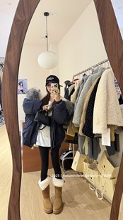 宽松真毛大毛领加厚保暖中长款 韩版 羽绒服派克服外套 新款 2025冬季