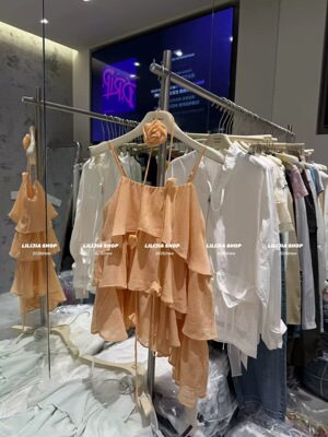正品实拍2026夏季新温柔甜美立体花朵飘带雪纺吊带上衣显瘦上衣女