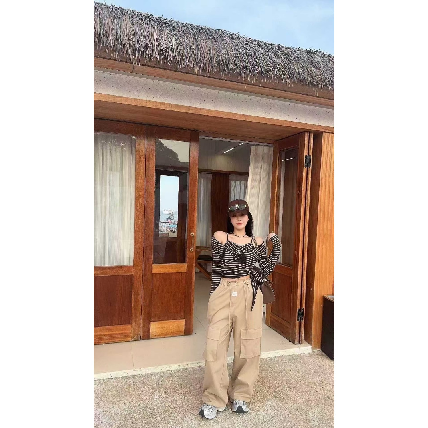 2025秋季新款韩版宽松时尚百搭高腰显瘦工装裤女休闲阔腿长裤子潮