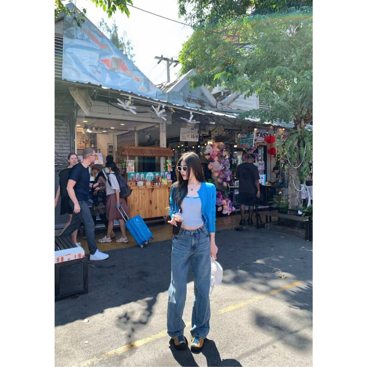 2026春季新款韩版宽松百搭高腰显瘦阔腿牛仔裤女时尚休闲长裤子潮