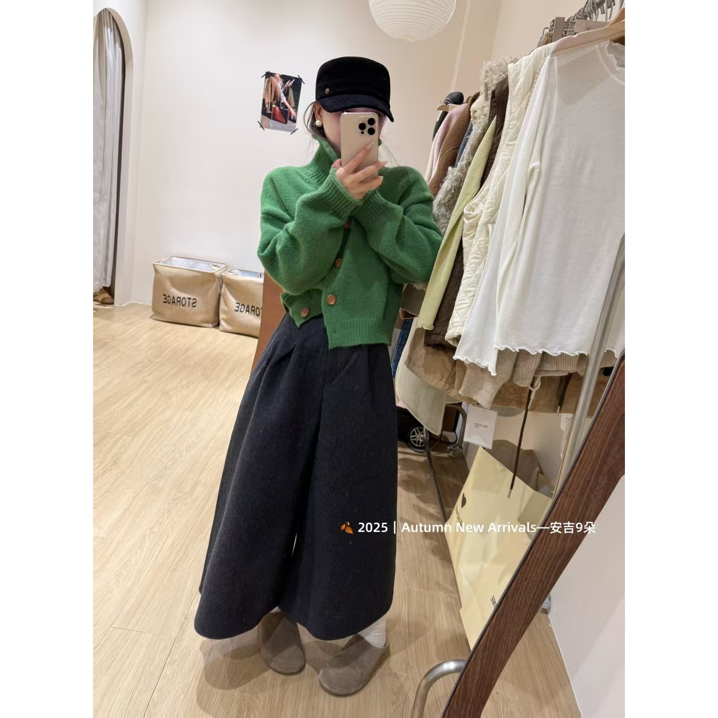 韩国东大门2025秋冬新款时尚立领复古方简约毛衣女宽松显瘦针织衫