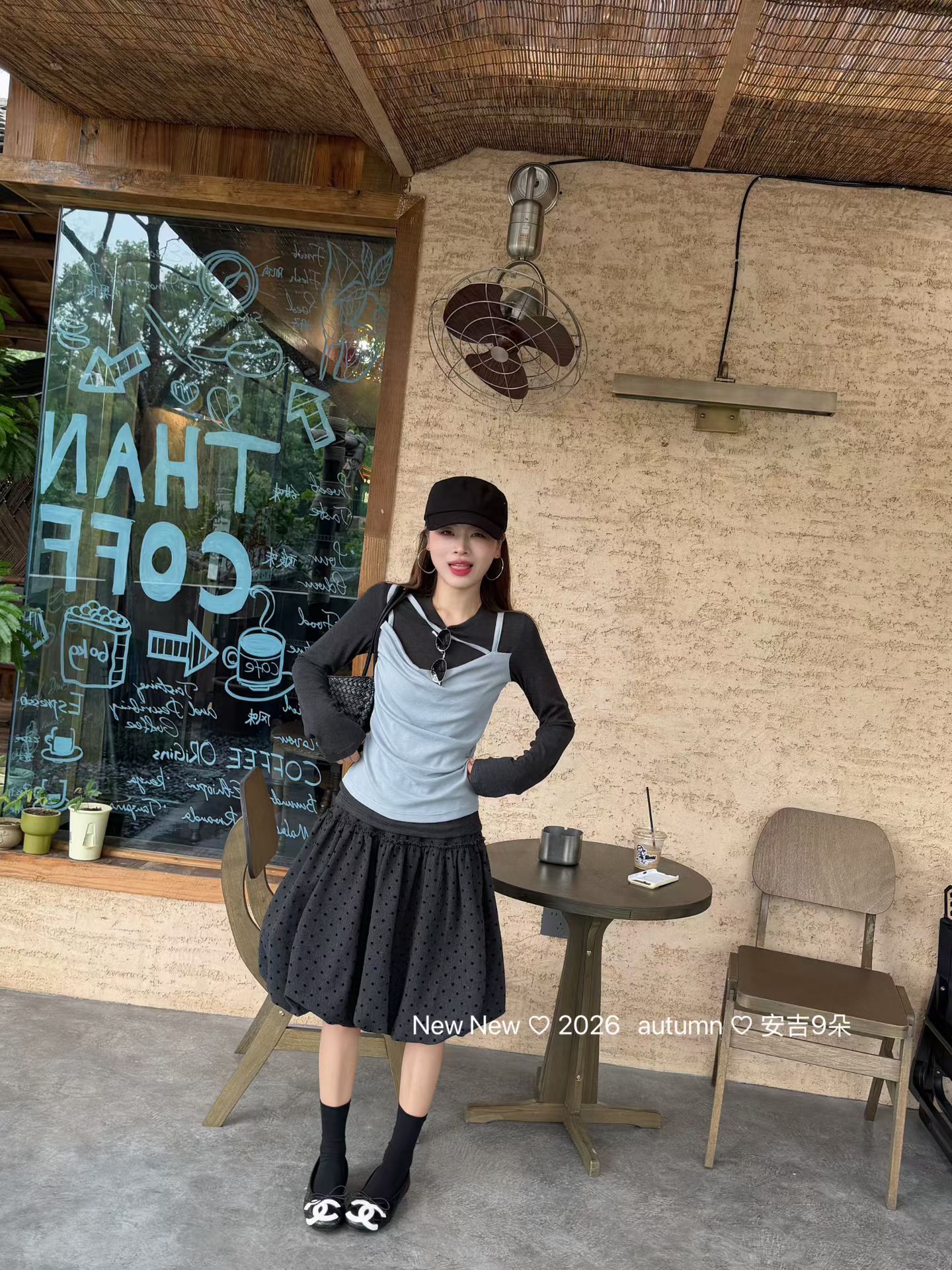 九月家 正品2026新款韩版宽松百搭时尚拼接假两件套吊带T恤上衣女