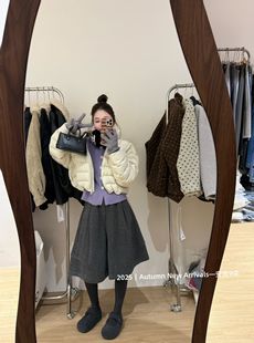 宽松立领加厚保暖白鸭绒羽绒服短款 韩版 排骨型外套女 新款 2025冬季