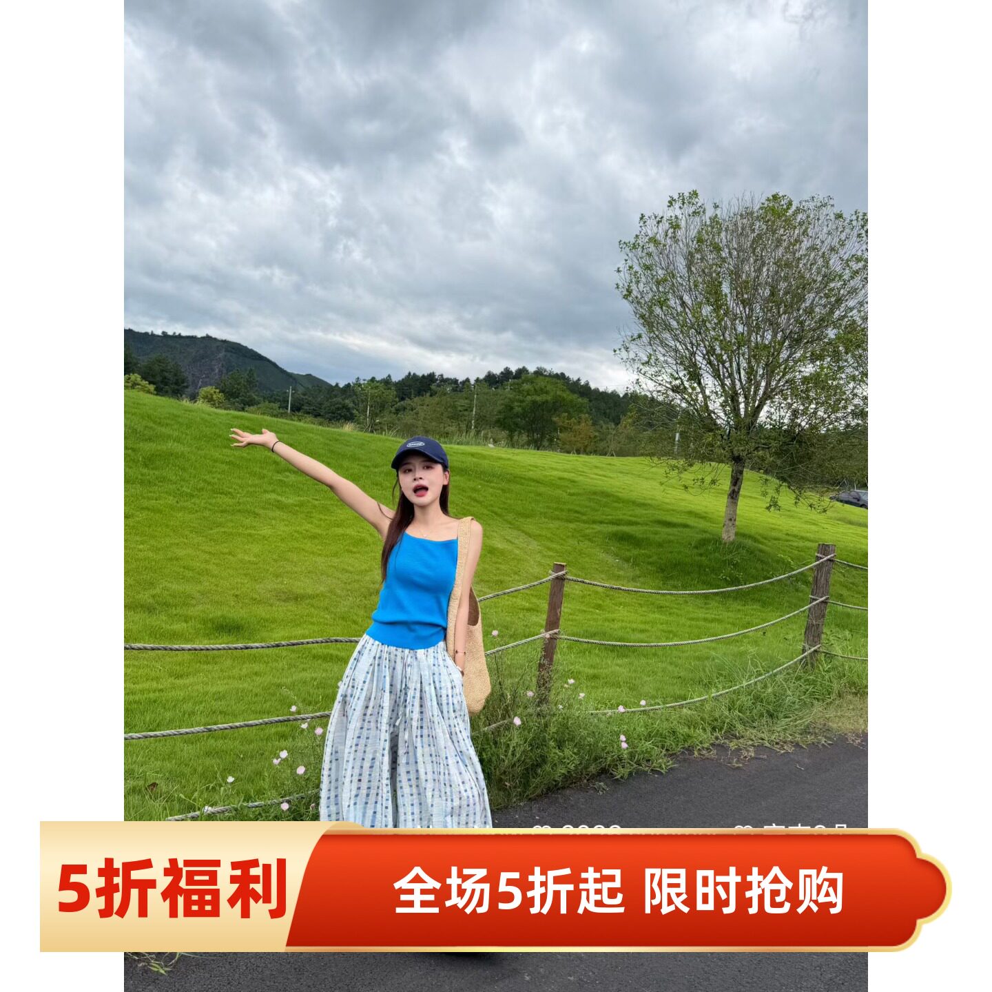 五折福利。 新款韩版宽松复古港风休闲纯棉无袖背心上衣潮女