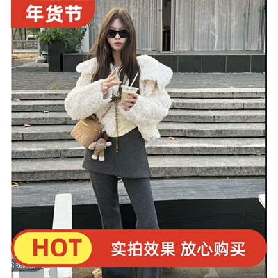 五折福利。    泡菜订制羊羔毛短外套韩版宽松显瘦百搭毛毛上衣潮