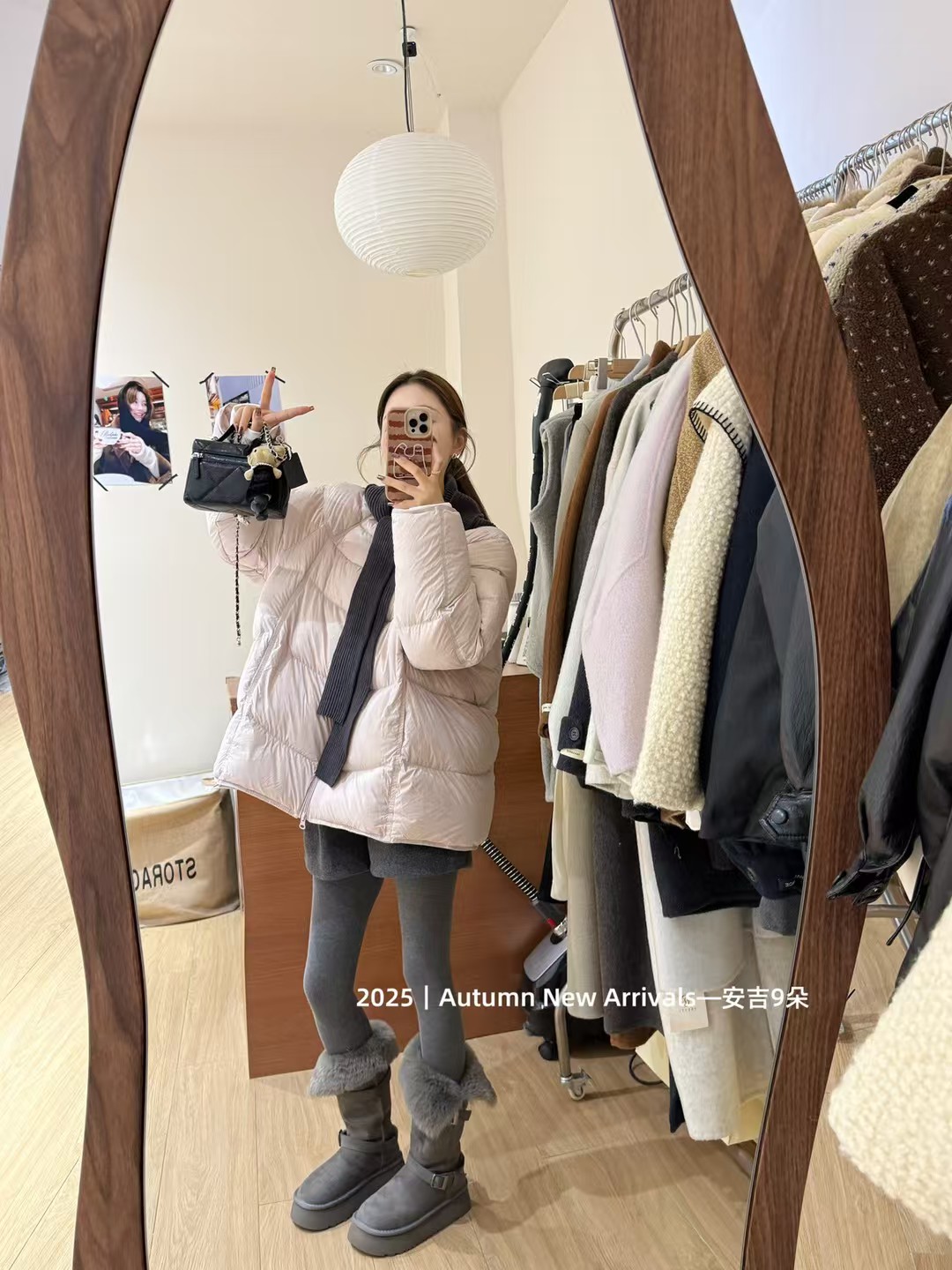 针织连帽羽绒服女2025冬季韩系中长款宽松加厚保暖90白鸭绒外套潮
