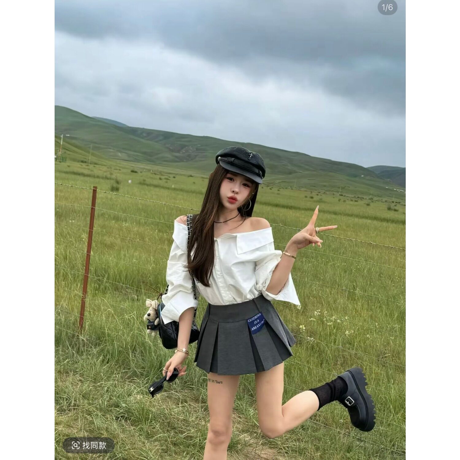 五折福利。    泡菜订制翻领飘带白色衬衫韩版时尚纯色漏肩上衣潮
