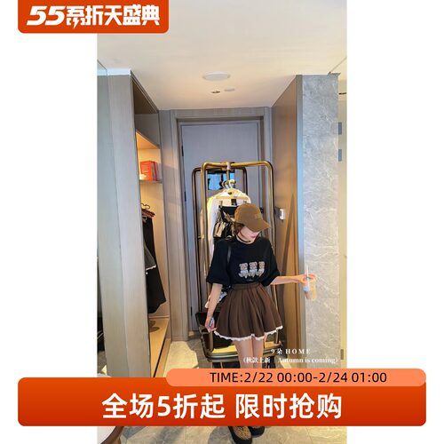 五折福利。  韩版宽松慵懒风卡通短袖T恤女休闲百搭圆领上衣潮ins
