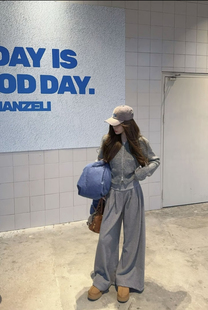 女短款 宽松休闲圆领针织开衫 毛衣外套 韩版 韩国东大门2025秋冬新款