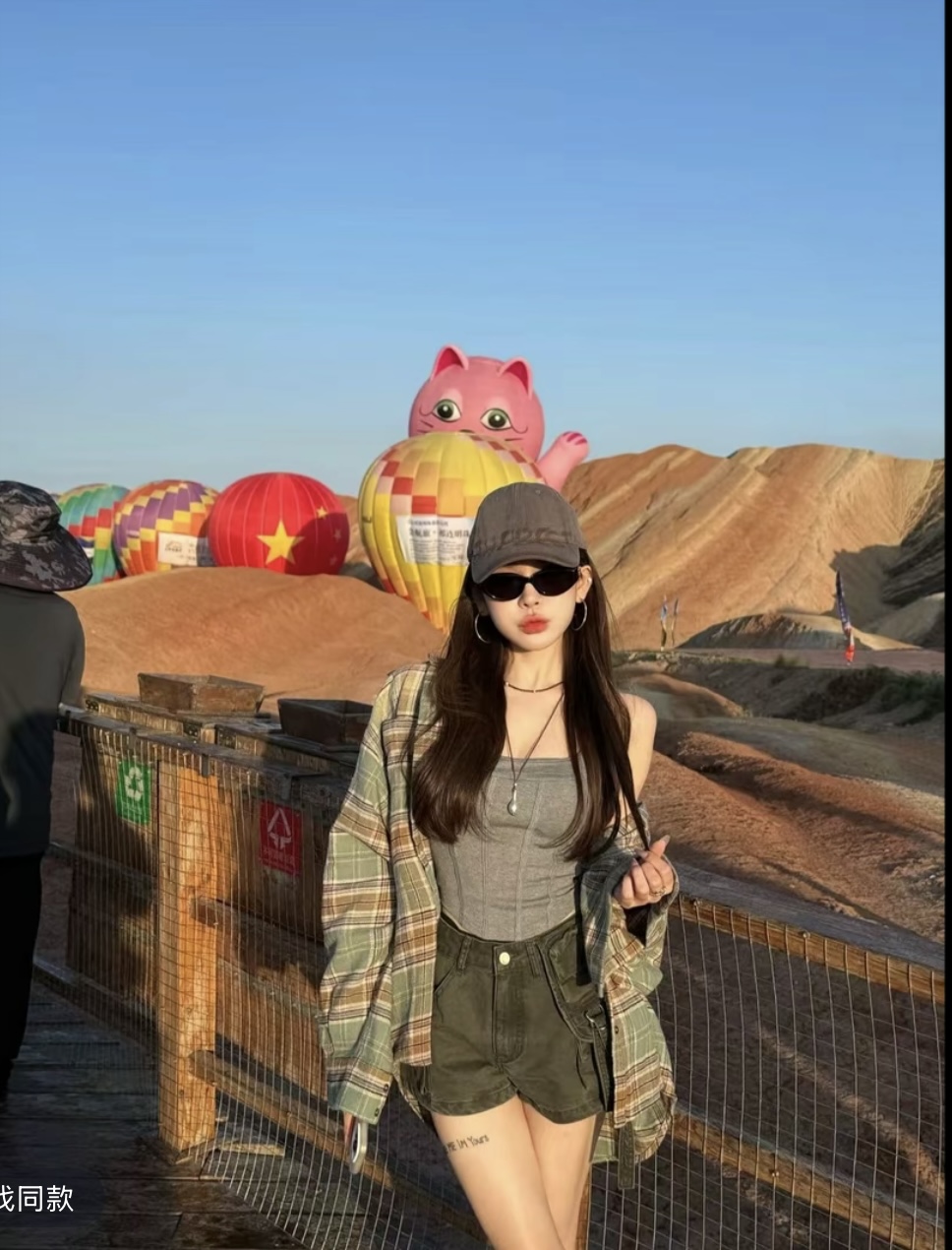 泡菜订制美式复古格子衬衫女2025秋季新款百搭宽松休闲长袖上衣潮