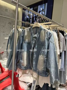 宽松百搭休闲牛仔外套女时尚 韩版 做旧水洗夹克上衣潮 新款 2026春季