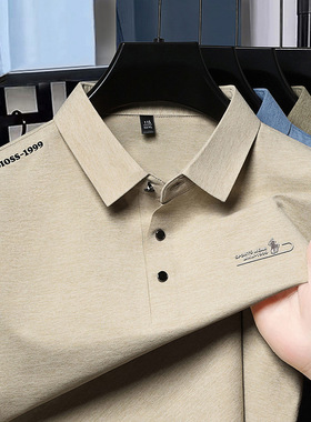 抖音爆款秋季男士长袖T恤polo衫商务休闲透气打底衫时尚百搭男装