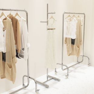 不锈钢服装店正挂架女装店货架展示架童装专用挂衣架简约衣服架子