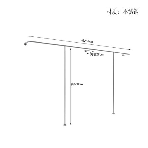 服装店墙上展示挂衣架不锈钢拉丝银女装店货架专用上墙落地衣杆子
