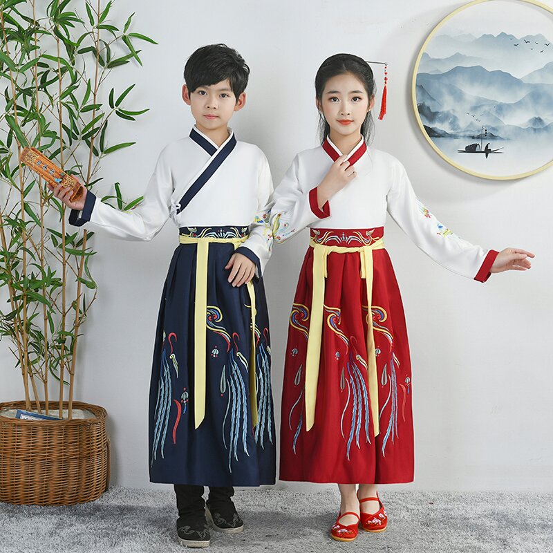 儿童汉服国学服男童小学生古装书童服中华孝道民族风三字经演出服