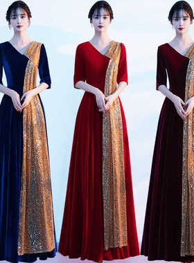 大合唱团体演出服装女成人长裙2025新款舞台歌颂指挥服合唱团礼服