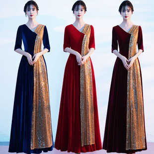 大合唱团体演出服装女成人长裙2025新款舞台歌颂指挥服合唱团礼服