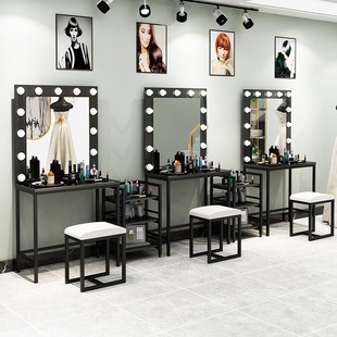 影楼化妆台带灯培训学校美容院婚纱店工作室梳妆台培训专业化妆桌