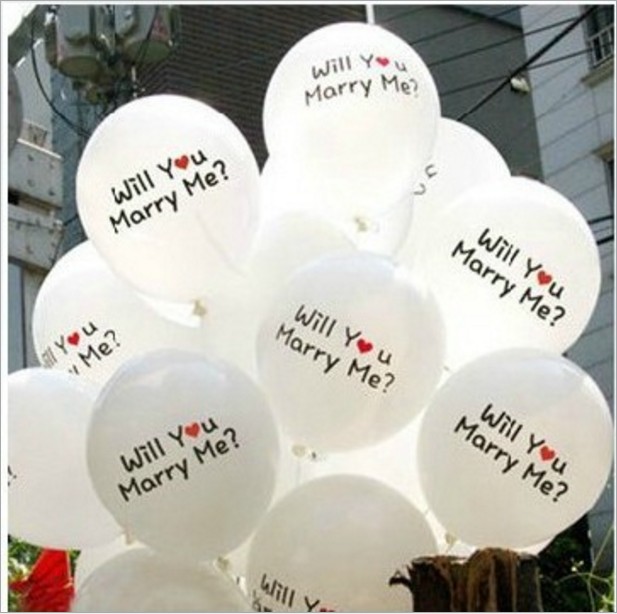 12寸求婚气球 marry me 嫁给我 婚庆装饰 情人节乳胶气球100只/包