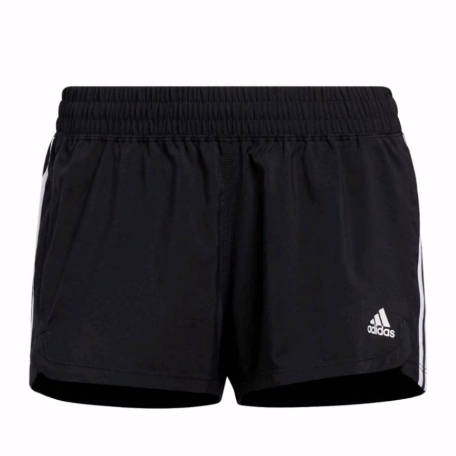 adidas 运动跑步训练梭织休闲短裤 女款 黑色