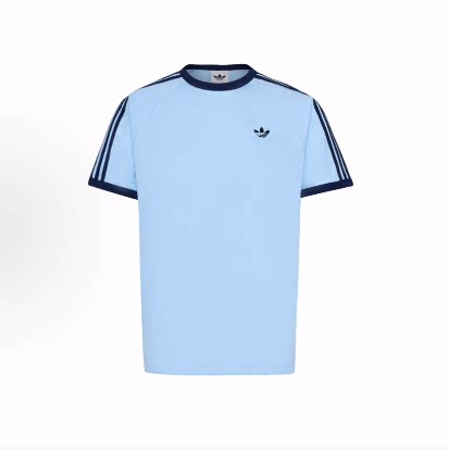 adidas originals 3S 日常条纹简约休闲纯棉运动短袖T恤 男款