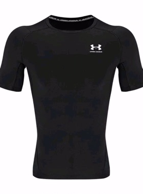 UA HeatGear Hyrox 透气简约 运动短袖吸湿 健身衣 男款 黑色