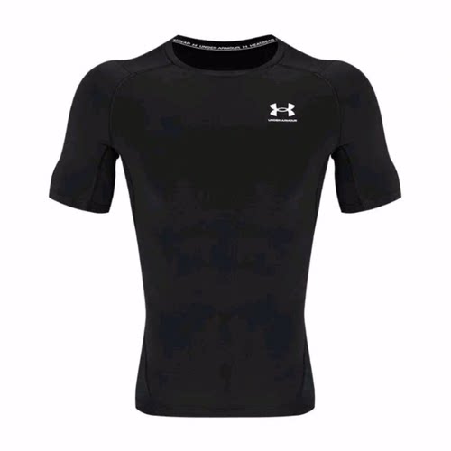 UA HeatGear Hyrox 透气简约 运动短袖吸湿 健身衣 男款 黑色