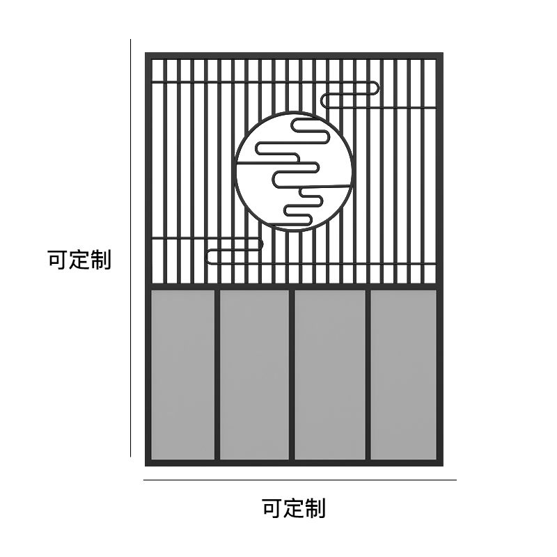 现代风餐厅饭店卡座火锅店酒吧隔断围栏包间屏风格栅装饰镂空定i.