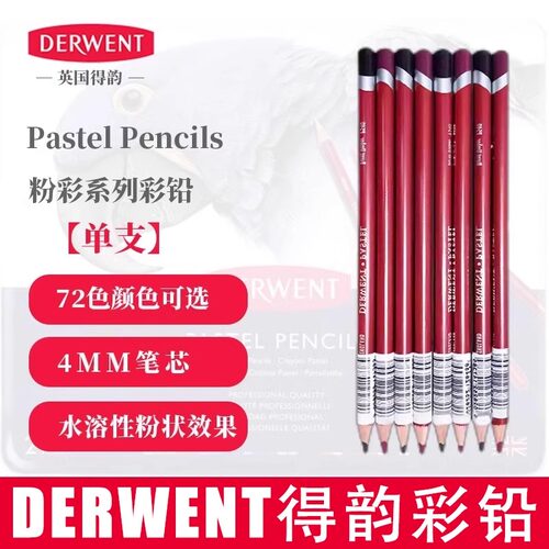 进口Derwent得韵色粉彩铅笔 Pastel pencils软质粉画笔单支套装