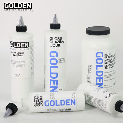 GOLDEN高登Glazing Liquid 丙烯罩染媒介 3720光泽 3721缎光