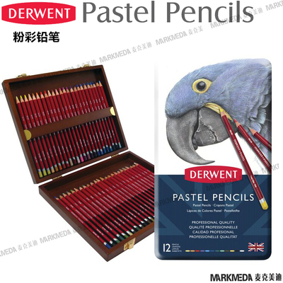 Derwent得韵色粉彩铅Pastel pencils粉彩画铅笔12色-72色铁盒木盒