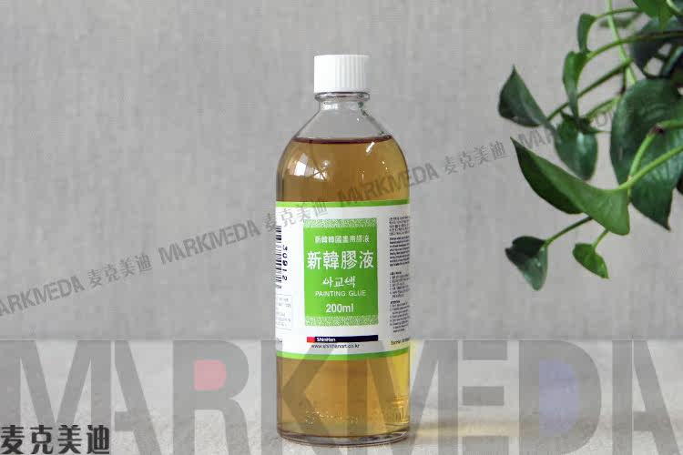 进口 SHINHAN韩国新韩胶液 颜彩 色粉 金箔用胶液 国画胶液55cc