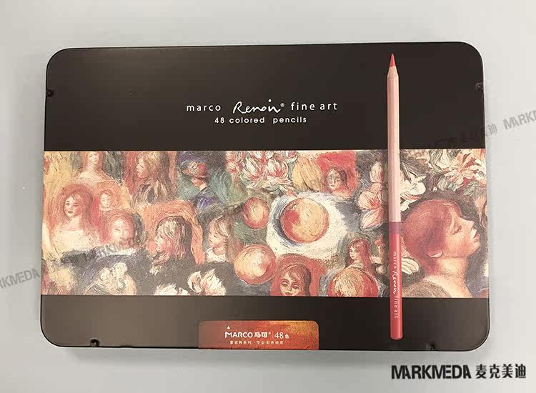 MARCO马可雷诺阿彩色铅笔3100-24色 36色 马克油性彩铅铁盒
