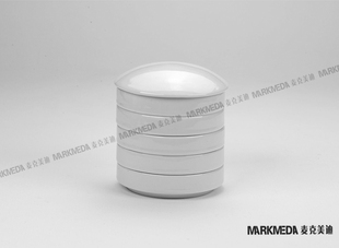 墨运堂 白瓷 5层国画调色盘 毛笔书法用墨碟料碟墨盒文房四宝