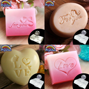 情人节手工皂印章LOVE爱情字母亚克力皂章带手柄天然透明香皂工具