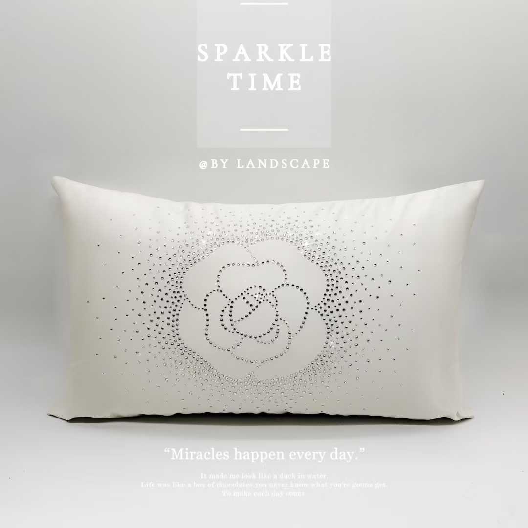 blingbling山茶花烫钻水钻抱枕