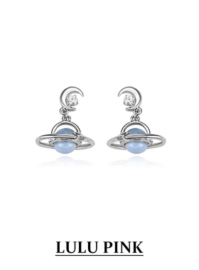 韩国小众设计ins甜酷星球耳环西太后风千禧风辣妹s925纯银针耳钉