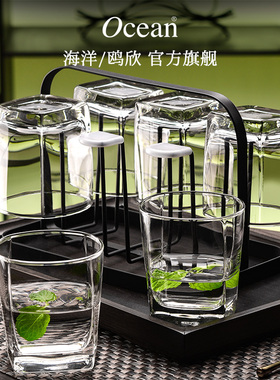 Ocean进口玻璃杯家用耐热家庭透明客厅喝水杯子果汁泡绿茶杯套装