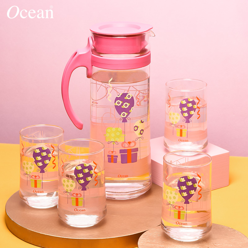 ocean玻璃ins风卡通印花冷水壶