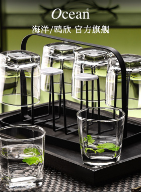 Ocean进口玻璃杯家用待客杯子喝水绿茶杯果汁啤酒杯耐热高档套装
